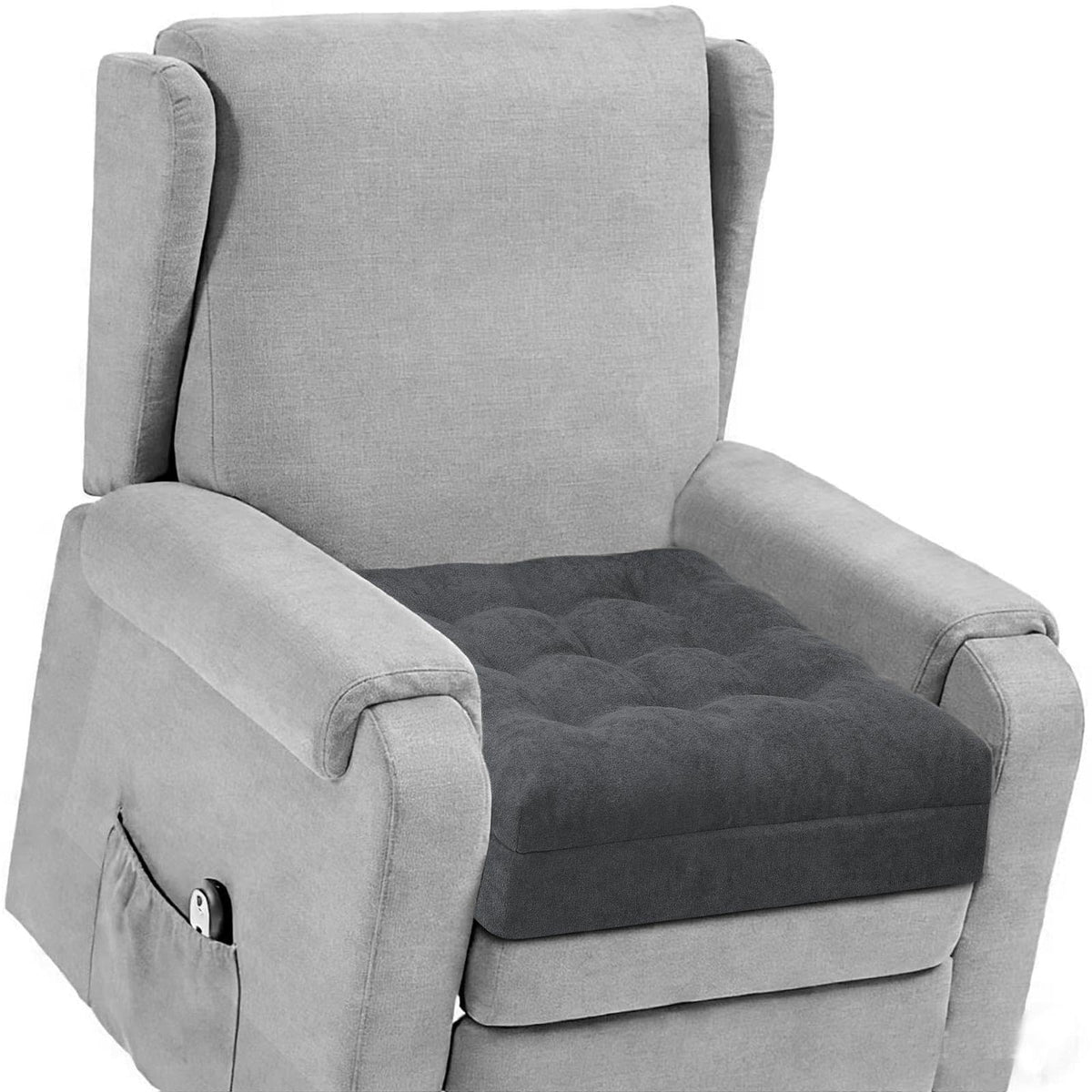 Recliner Cushion for Elderly - Patented Dual Seat Cushion for Sagging Recliner Replacement Booster Cushion for Easy Get Up from Chair, Sofa & Couch, Relieves Long-Sitting Pain 20x20x5 Brown