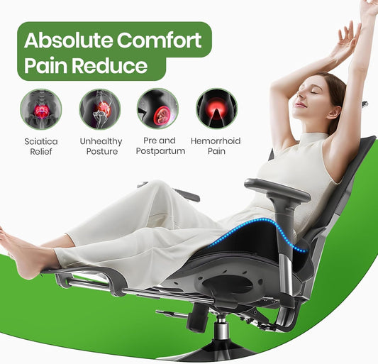 A-Pce Ergonomic Seat Cushion, Non-Slip Seat Cushion for Office Chair, Black