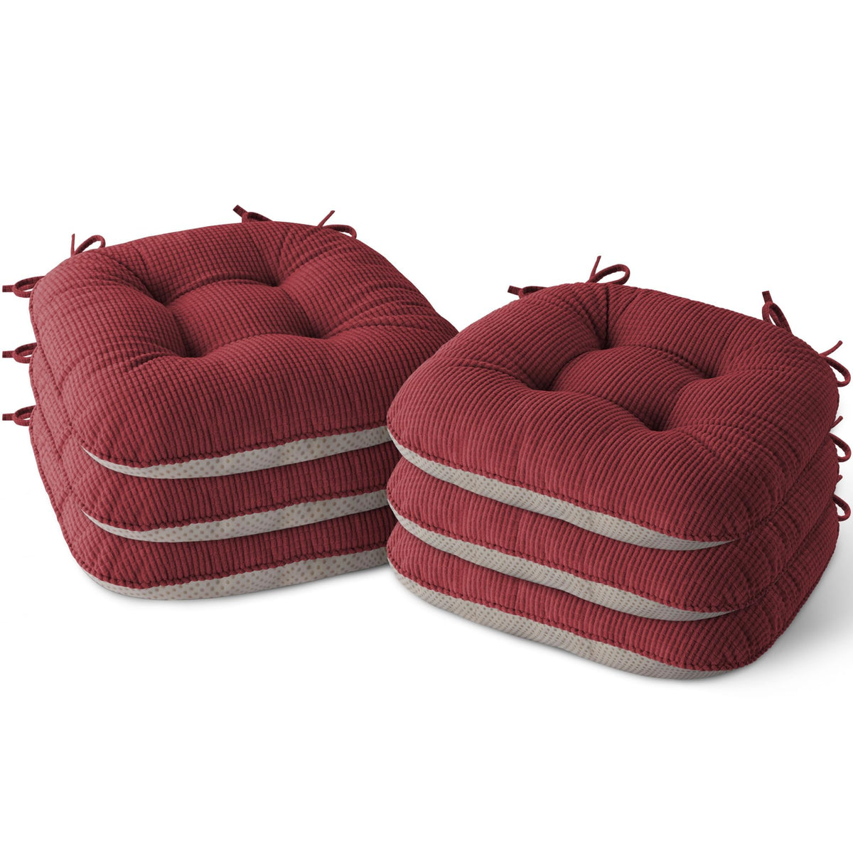 Indoor Dining Chair Cushions Set of 2, 17"X16"X3", Cream