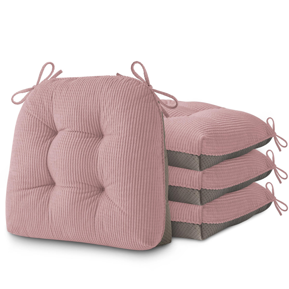 AddGrace Dining Chair Cushions Set of 4 Non-Slip 18"x16"x3" Grey