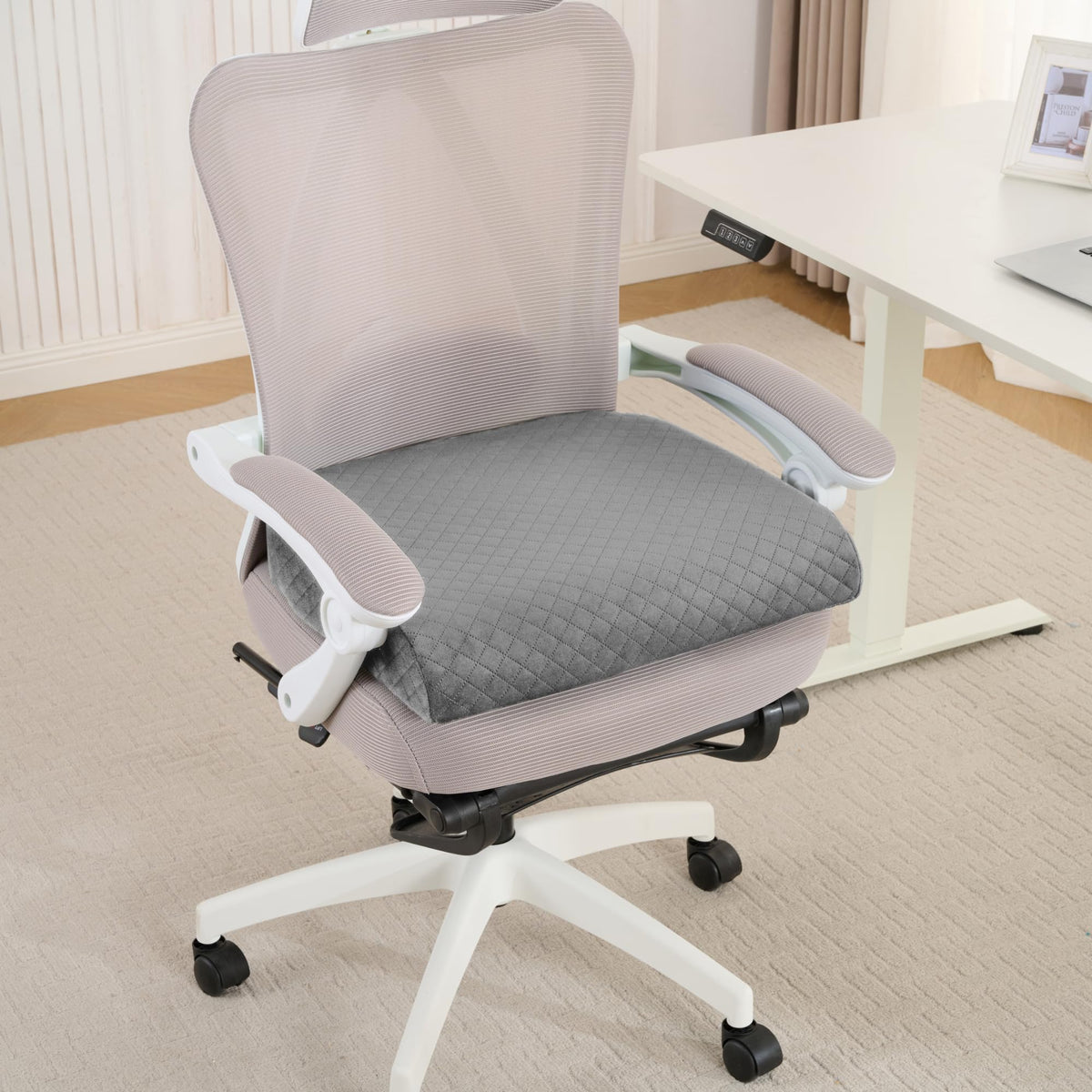 Extra Large Seat Cushion for Office Chair - Ergonomic Pillow for Desk Chair, Wheelchair, Airplane, Stadium, Car Seat, Gamers – Non-Slip Support Pad for Work, Automotive & Mobility, 19" x 17" x 3"