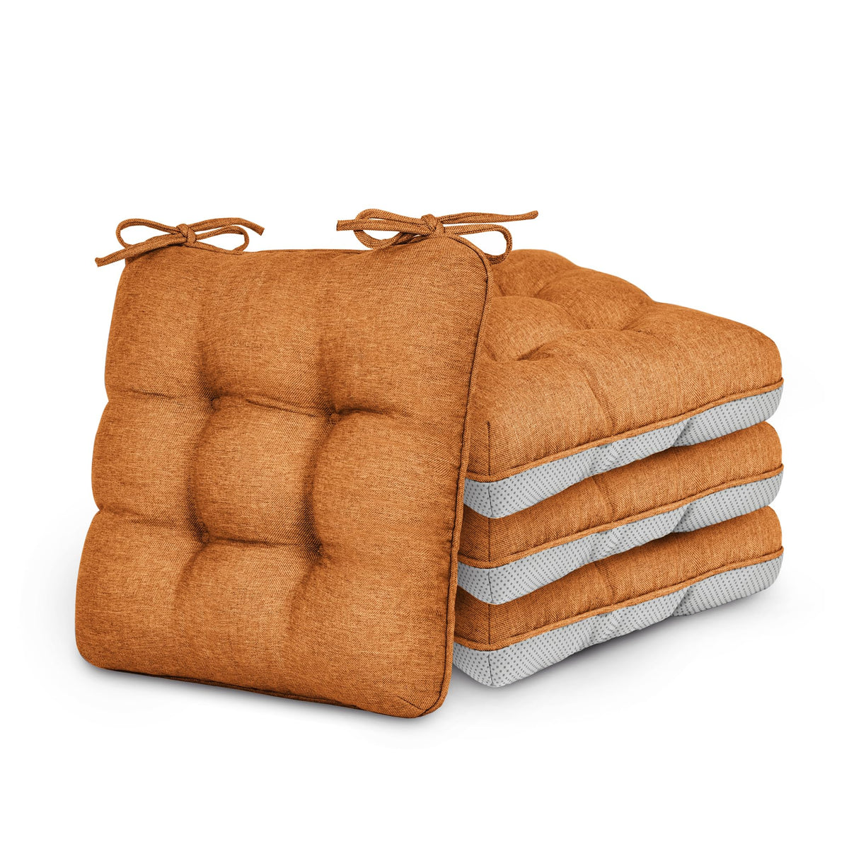 Love's cabin Memory Foam Chair Cushions Set of 4, 15.5 Inch, Grey