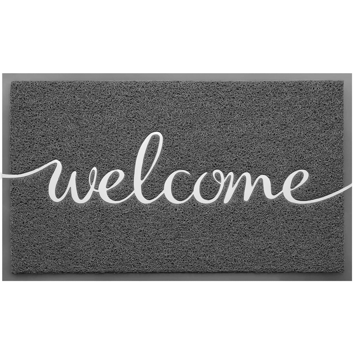 CozyBounty Black Door Mat Welcome Mats Outdoor Indoor Non-Slip Doormat for Entryway Low-Profile Floor Mat for Yard, Garage, High Traffic Areas (30"x17.5", Black)