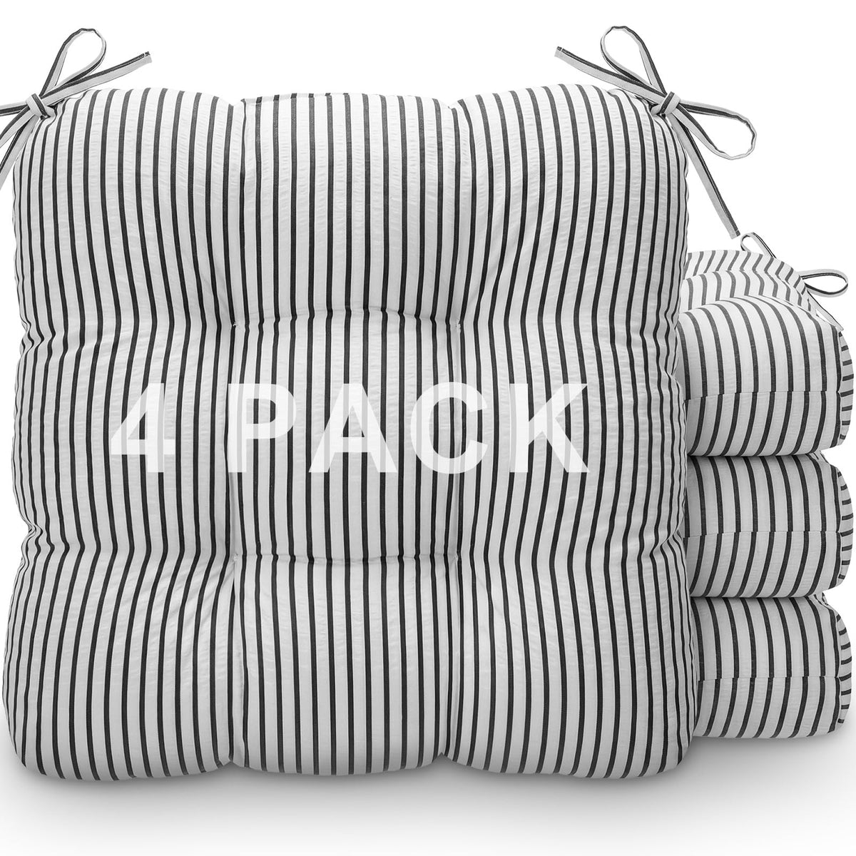 Geetery 4 Pack Chair Cushions, 16" x 15",Khaki and White,Plaid