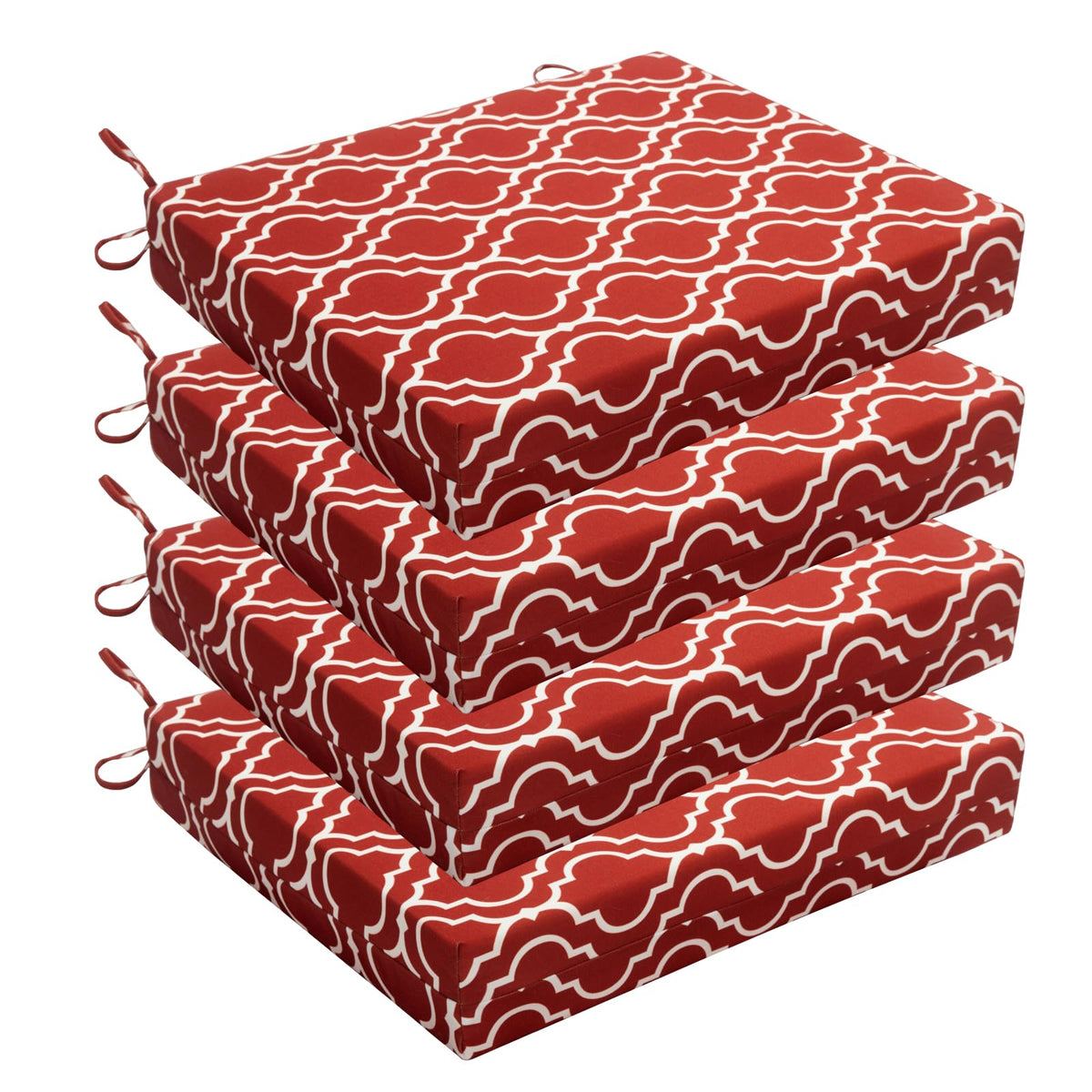 Wellsin Outdoor Chair Cushions for Patio Furniture - Outdoor Cushions for Chairs - Water Resistant Patio Chair Cushions Set of 4, 18.5"X16"X3", Flower