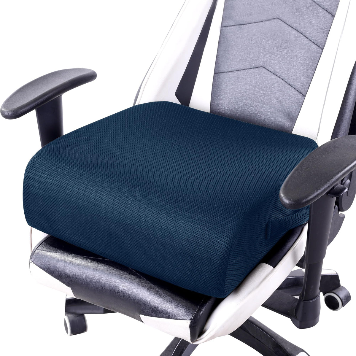 MABOZOO Extra Thick Chair Cushions,Office Chair Booster Seat Cushion to Raise Seat Height for Pain Relief,18 x 16 x 6 inch Non Slip Memory Foam Thick Cushion with Carry Handle(Black)
