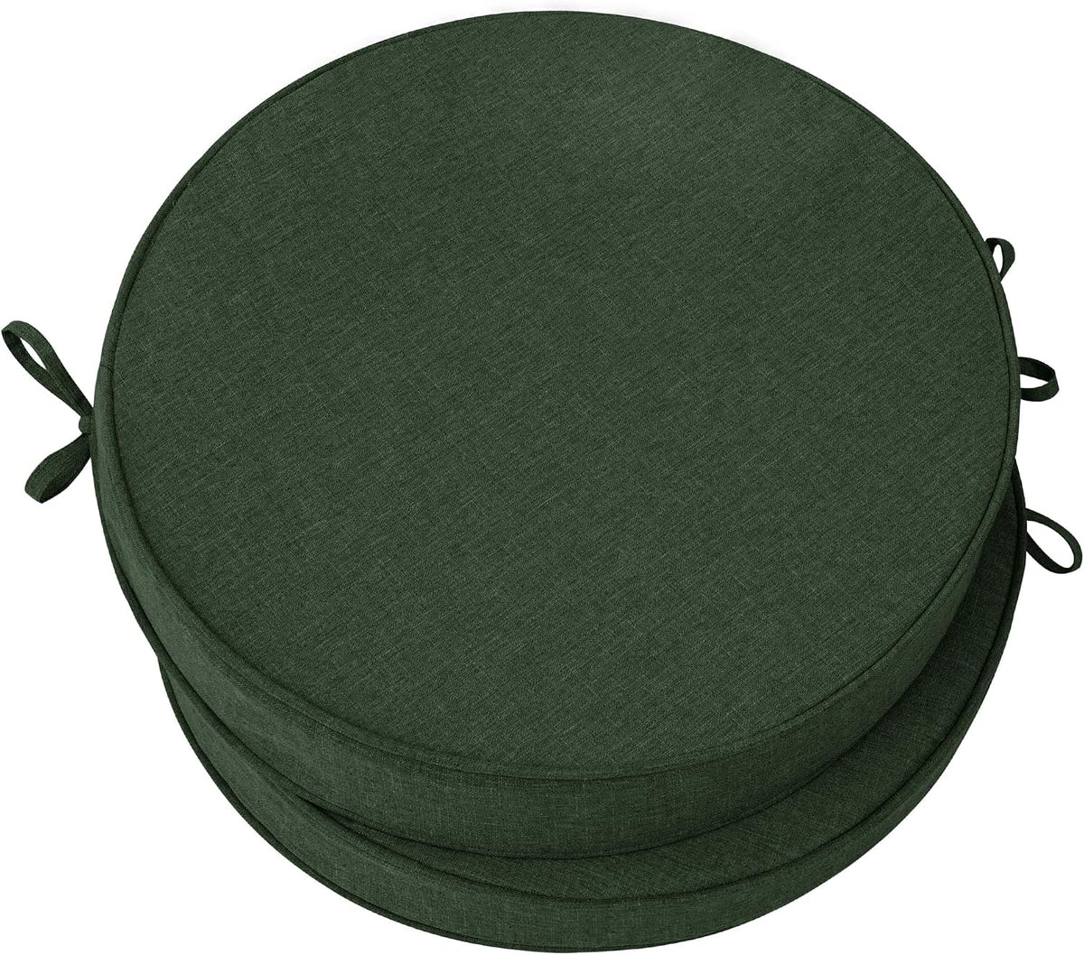 Outdoor Chair Cushions, Fade-Resistant & Water-Resistant, D Shaped Patio Furniture Seat Chair Pads Replacement with Ties, Non-Slip Bottom, Removable Cover, Set of 2, 17 x 16 Inch, Natural