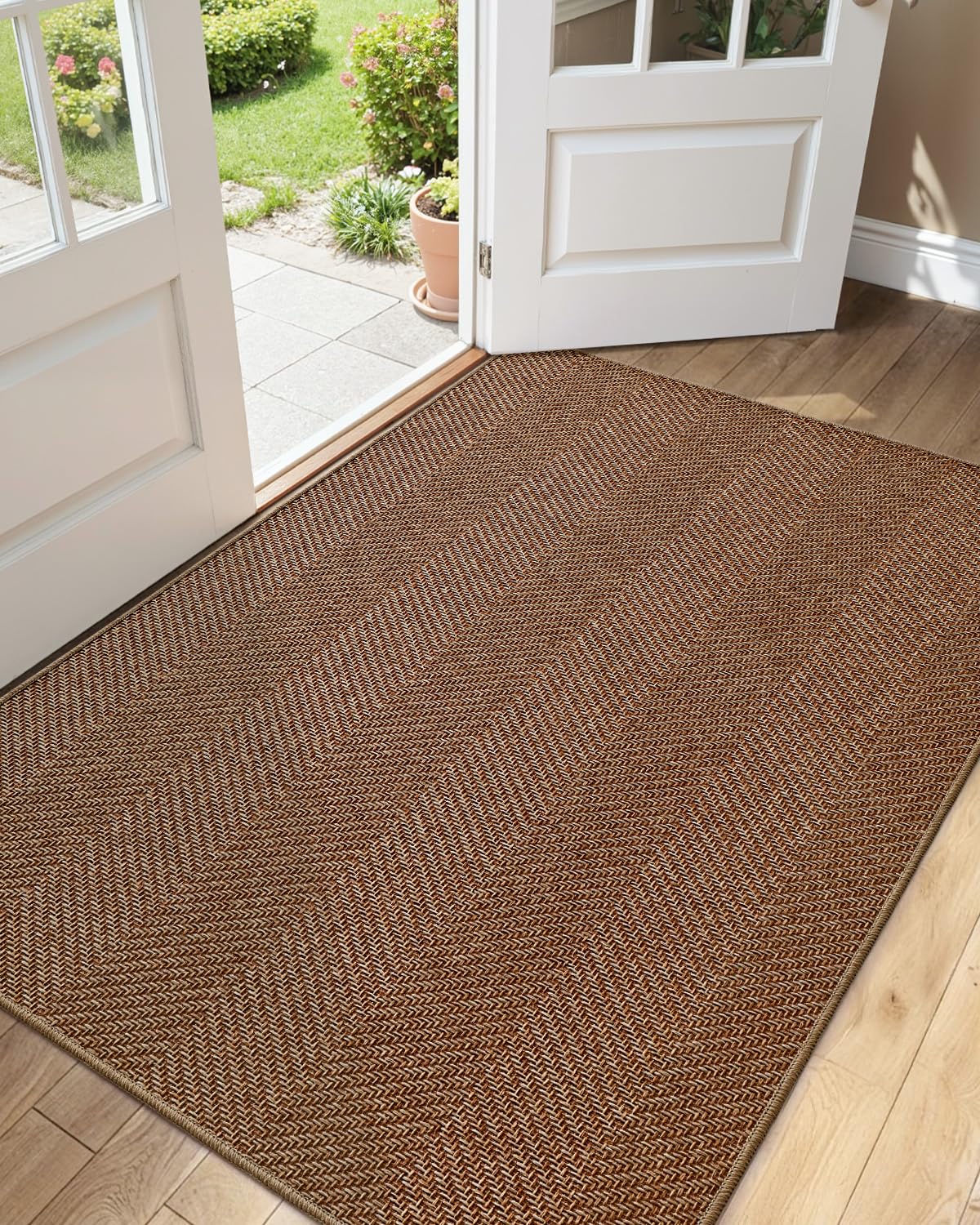 Color&Geometry Ultra Thin Indoor Door Mat 24"x36"Entrance Mat,Charcoal Grey