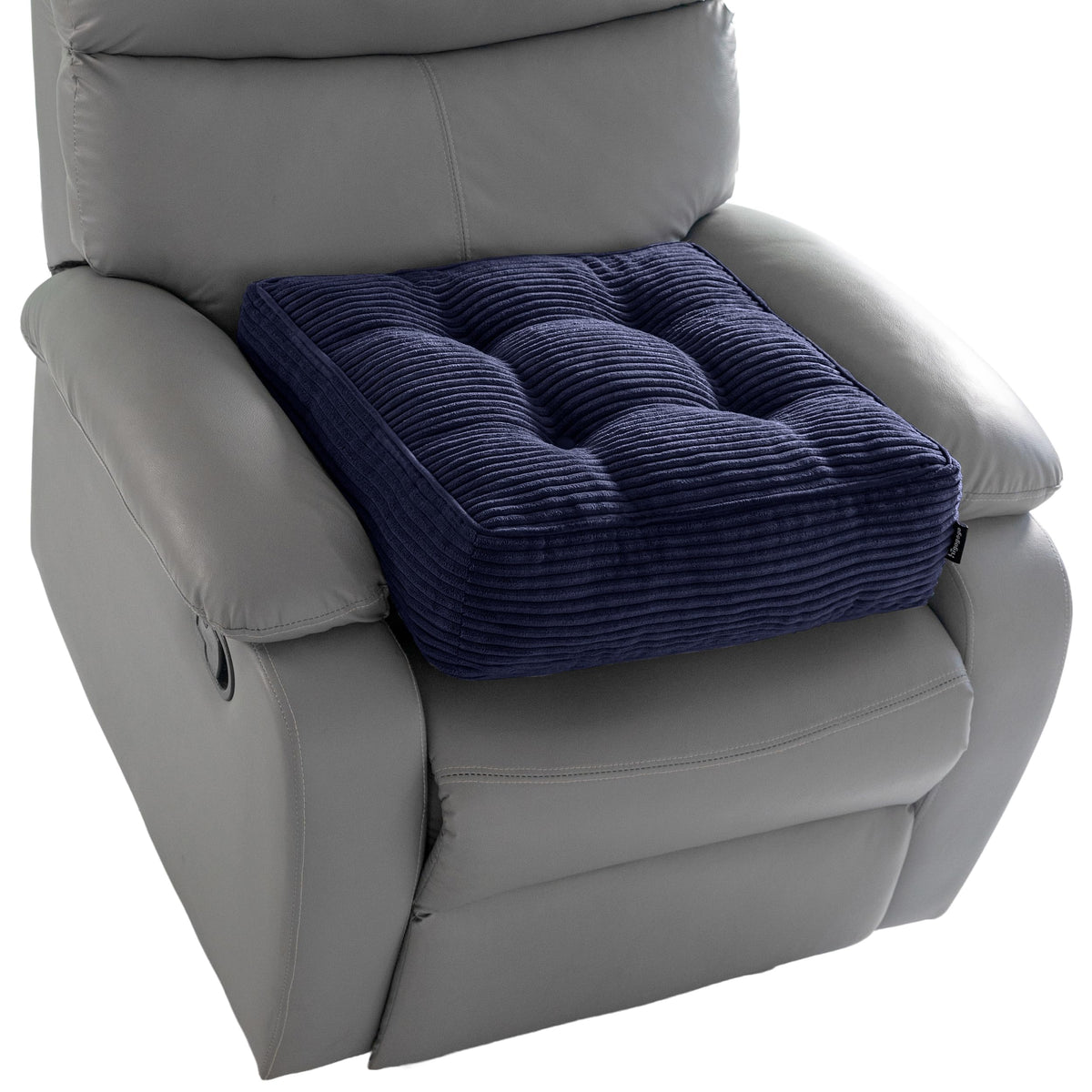 HIGOGOGO Tufted Corduroy Recliner Seat Cushion for Elderly, High Density Foam Large Square Seat Cushion for Recliner Chair, Floor Pillow, Office Chair, Car, No Pressure on Thighs, 20x20x4