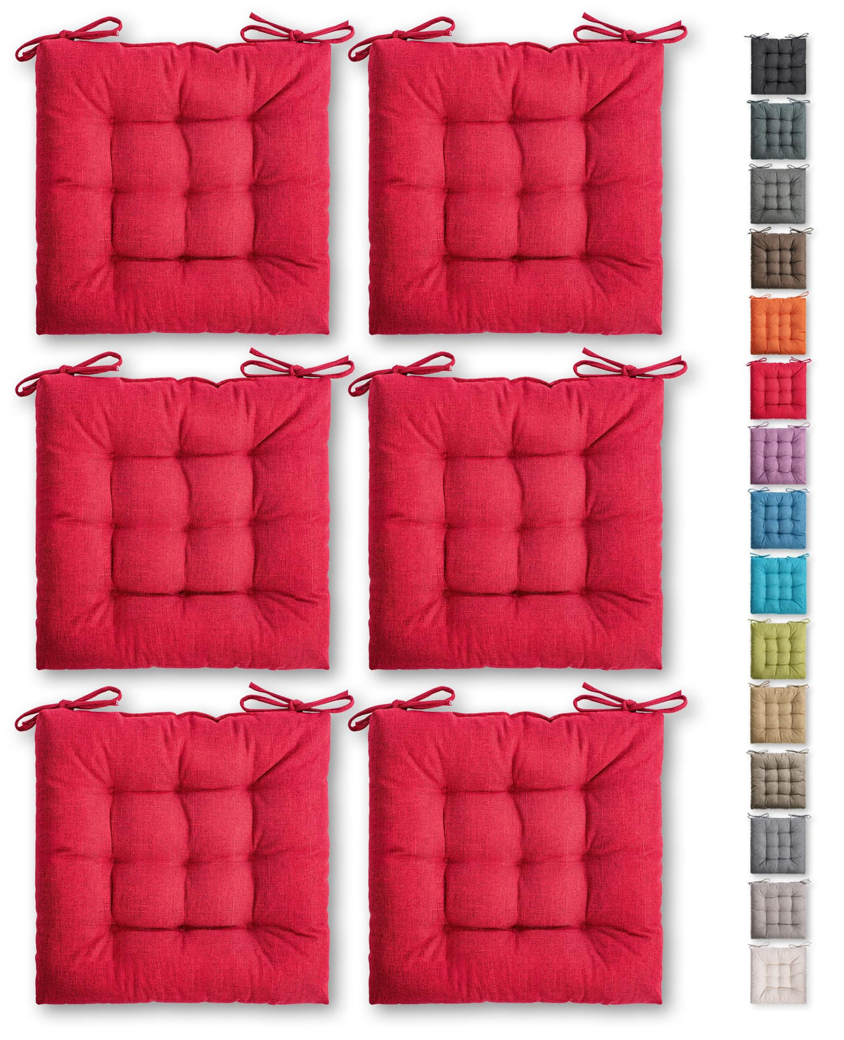 SQUARE MOON 4 Pack Chair Cushions, Seat Cushions, Chair Pads, Chair Mat for Indoor, Outdoor Dining Chair, Kitchen Chairs, Dining Room Chairs (16" × 16" × 4 Pack, Orange)