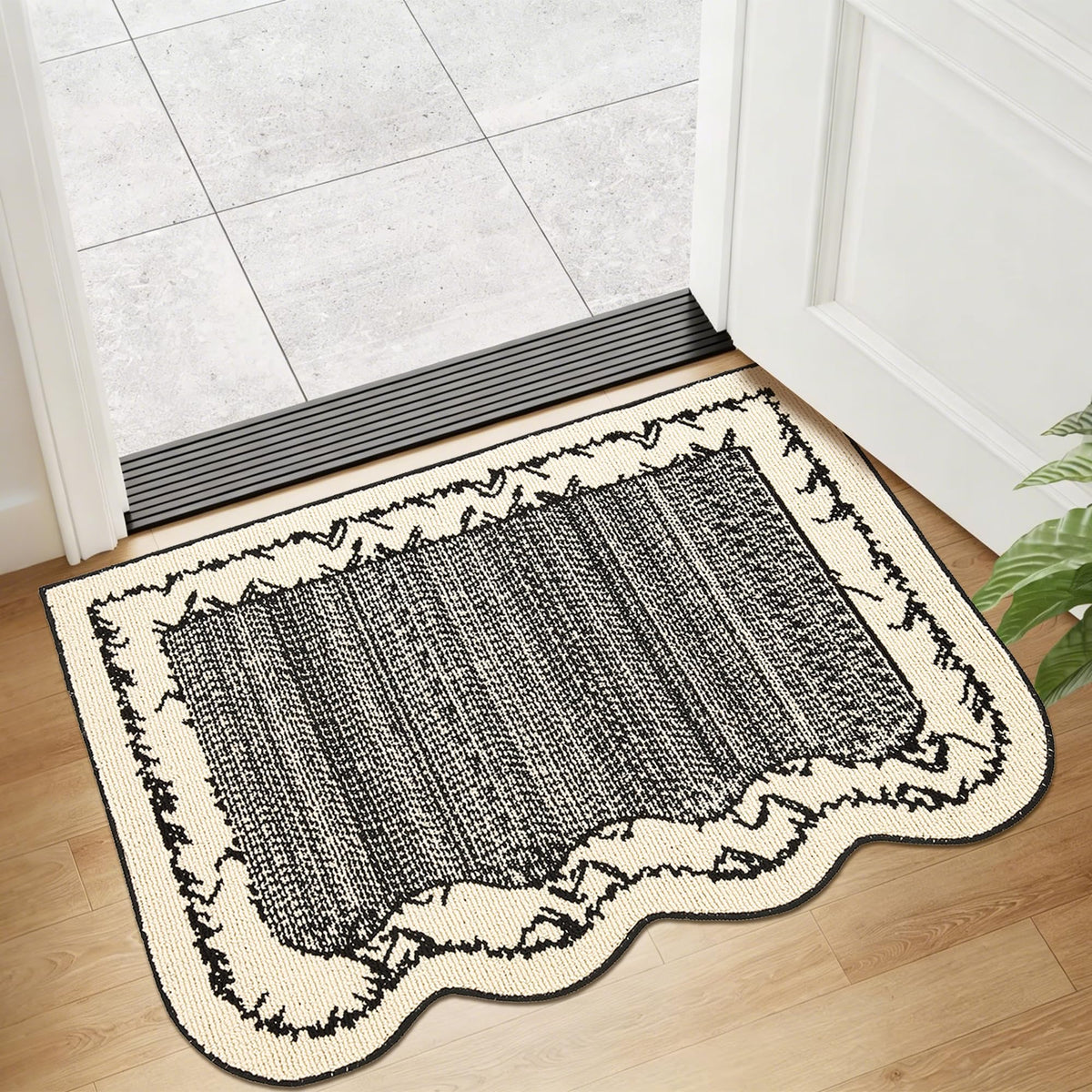 24"x36" Indoor Mats for Entryway, Black White
