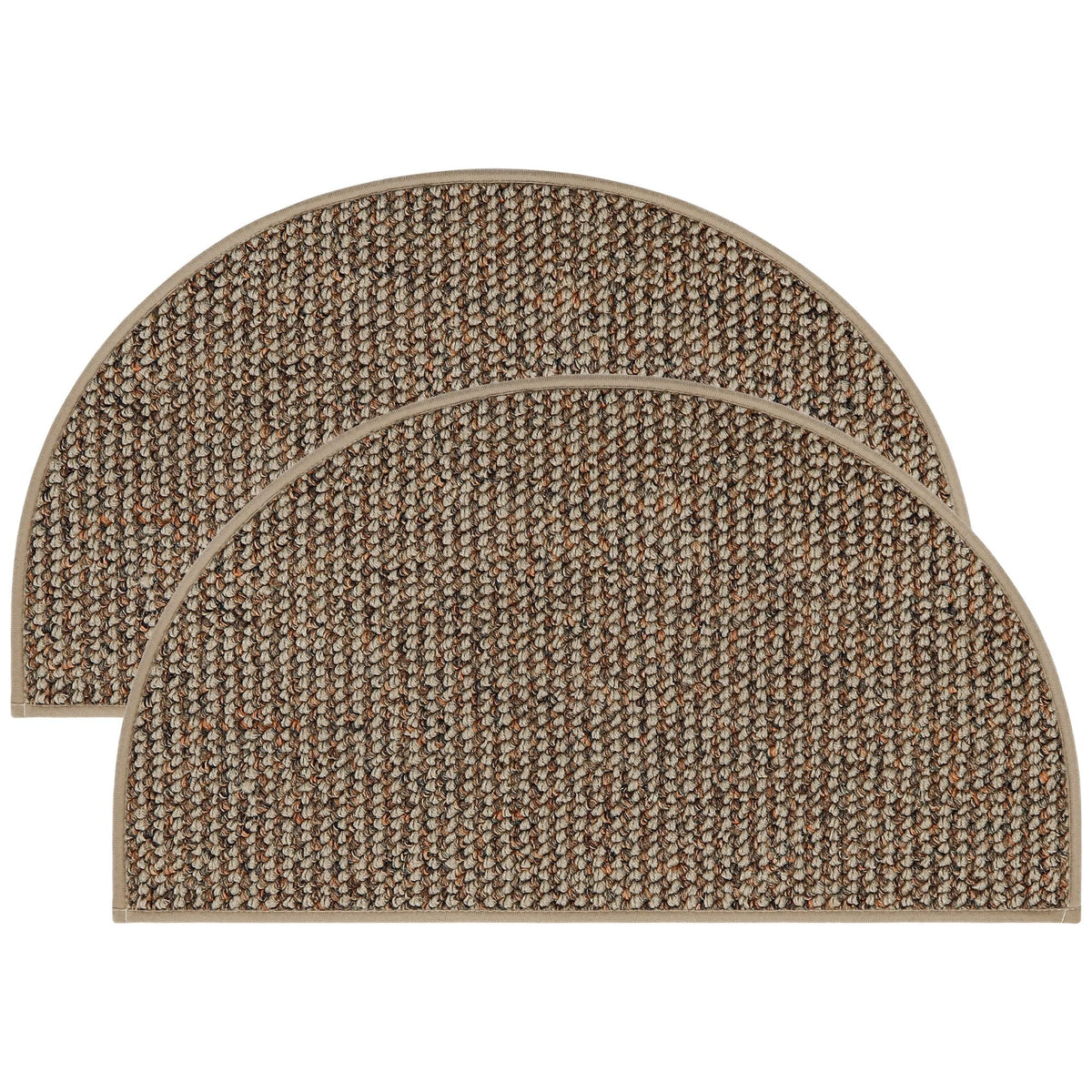 BEQHAUSE Dirt Trapper Door Mat 17" x 30" Half Circle Non Slip Rugs, Taupe