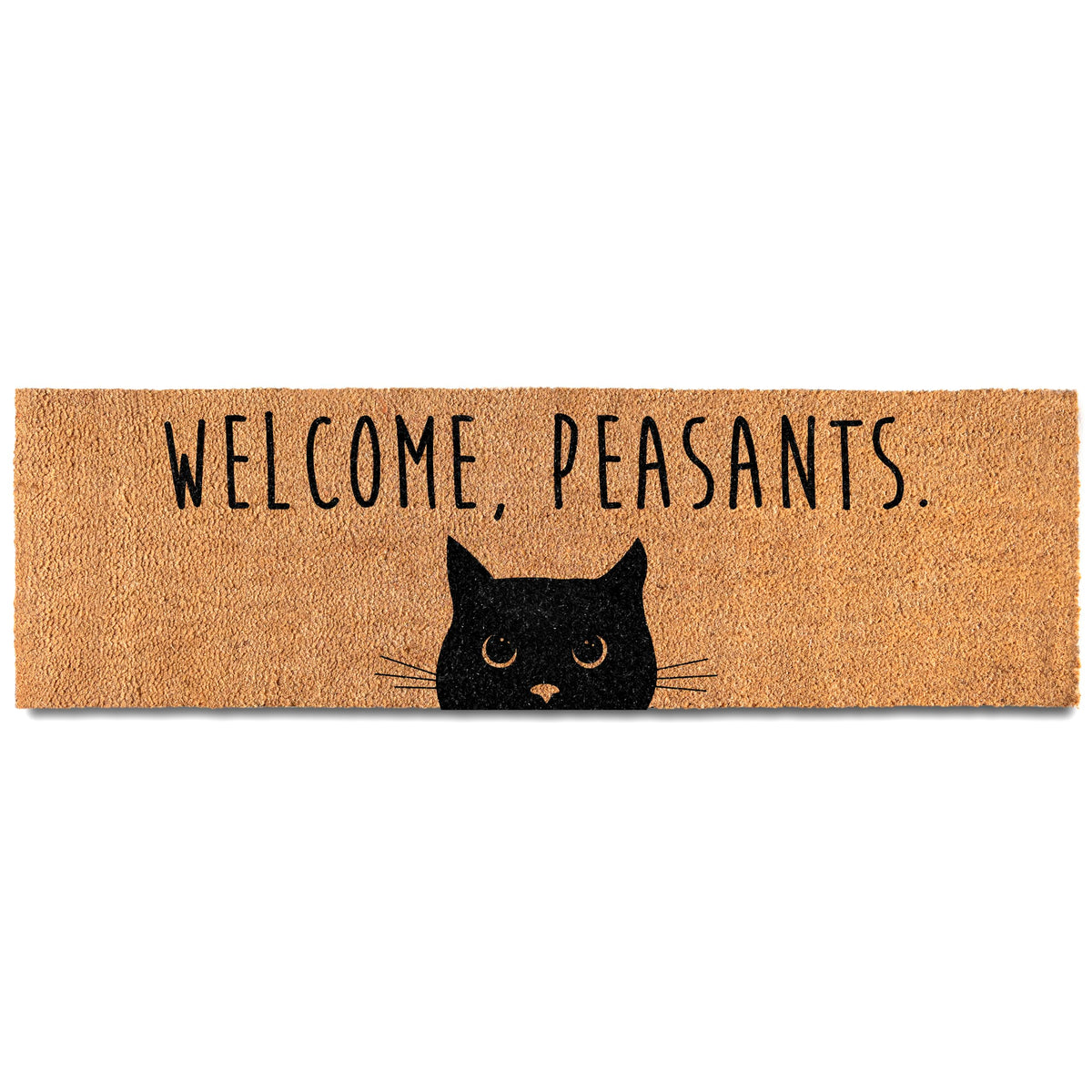 Welcome Peasants Black Cat Doormat Porch 30x17 Inch, Funny Welcome Mat