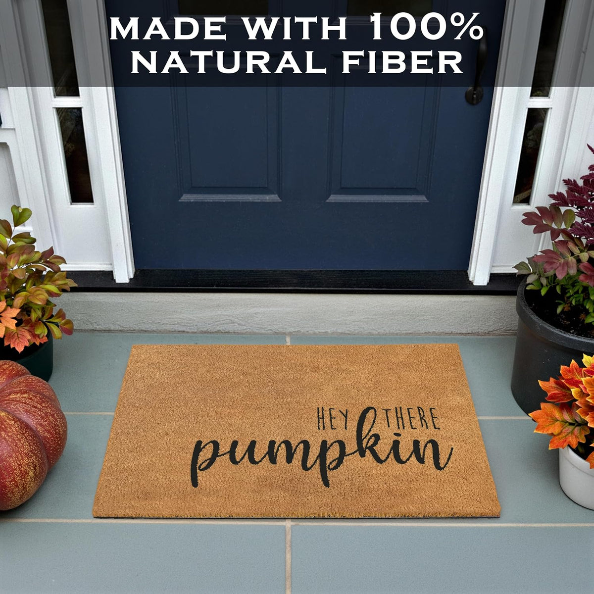 Hey There Pumpkin Door Mat 30x17 Inch, Hello Pumpkin Welcome Mat Coir Fall