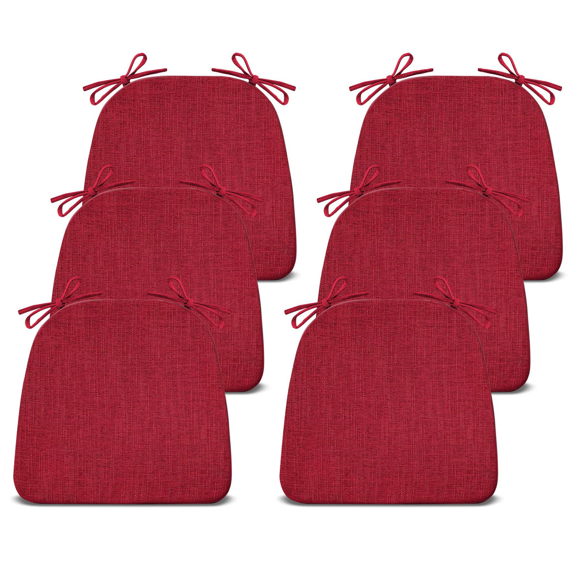 IASEAHK Chair Cushions for Dining Chairs Set of 4, Non Slip Kitchen Chair Pads, 17" x 16" x 2", Indoor Dining Chair Cushions with Ties, D-Shaped Seat Cushions for Kitchen Chairs, Beige