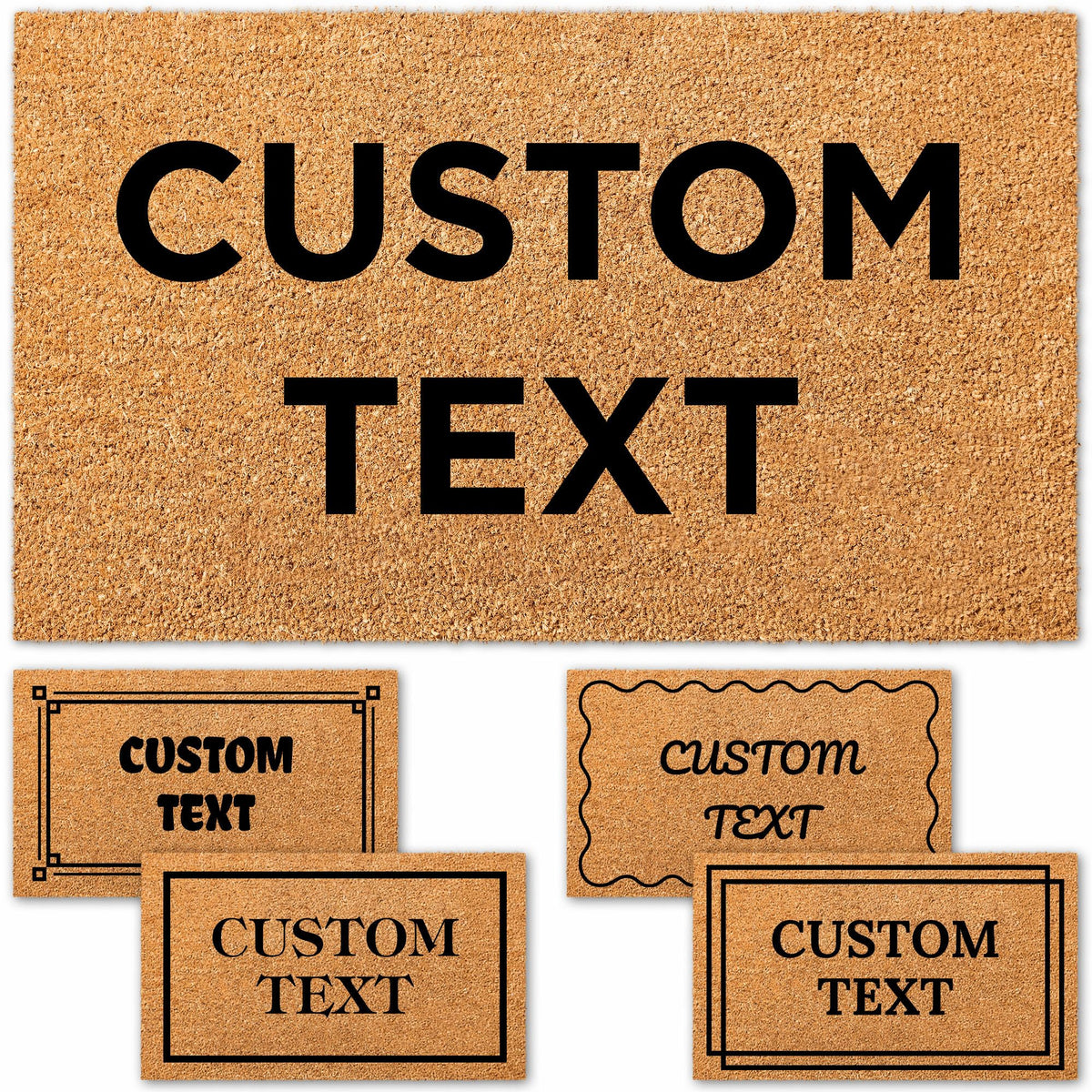 Personalized Door Mat, Custom Welcome Mat with Family Name, Coir Doormat for Front Entryway, Indoor Outdoor Decor, Housewarming, Slip Resistant Backing
