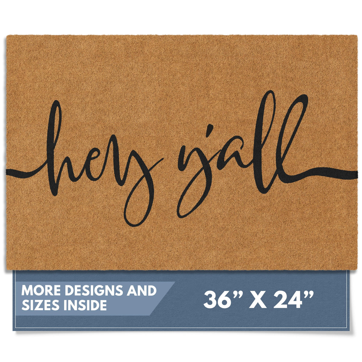 Barnyard Designs Natural Coco Coir Non-Slip Doormat (17x30, Welcome)