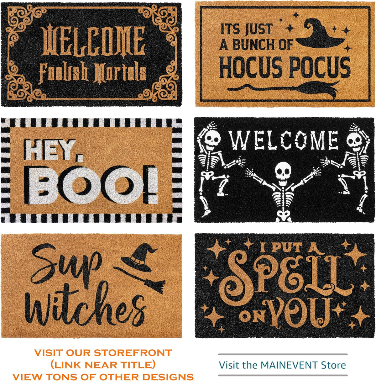 Welcome Foolish Mortals Doormat 30x17 Inch Haunted Mansion Welcome Mat Coir