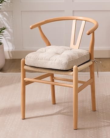 IASEAHK Memory Foam Dining Chair Cushions, Beige, 16.5"x16.5"x3.5"