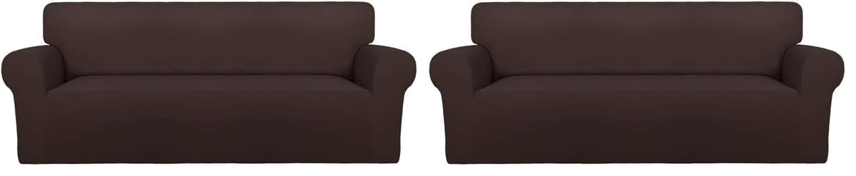 PureFit Stretch Couch Covers for Sofa Large Sofa Slipcovers Chocolate