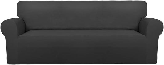 PureFit Stretch Couch Covers for Sofa Large Sofa Slipcovers Dark Gray