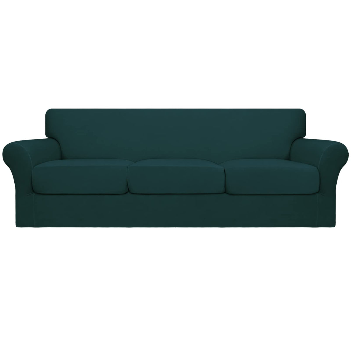 Easy-Going 4 Pieces Stretch Sofa Cover for 3 Cushion Couch Washable