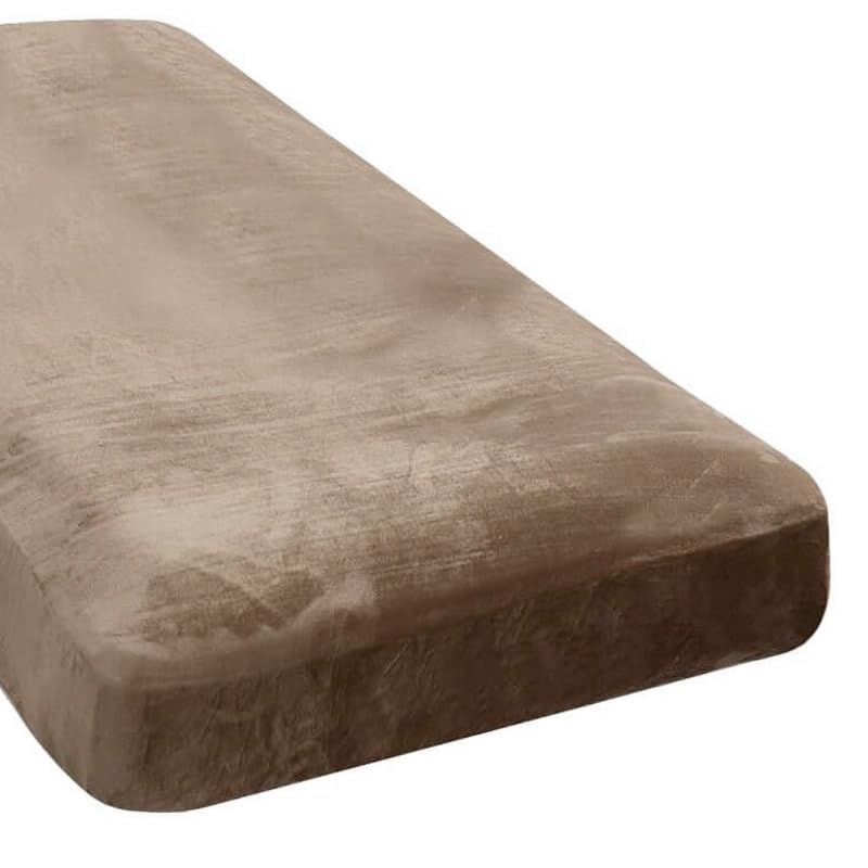 H.VERSAILTEX Velvet Stretch Couch Cushion Cover Plush Cushion Slipcover for Chair Loveseat Sofa Cushion Furniture Protector Seat Cushion Sofa Cover (2 Piece Large Sofa Cushion Covers, Ivory)