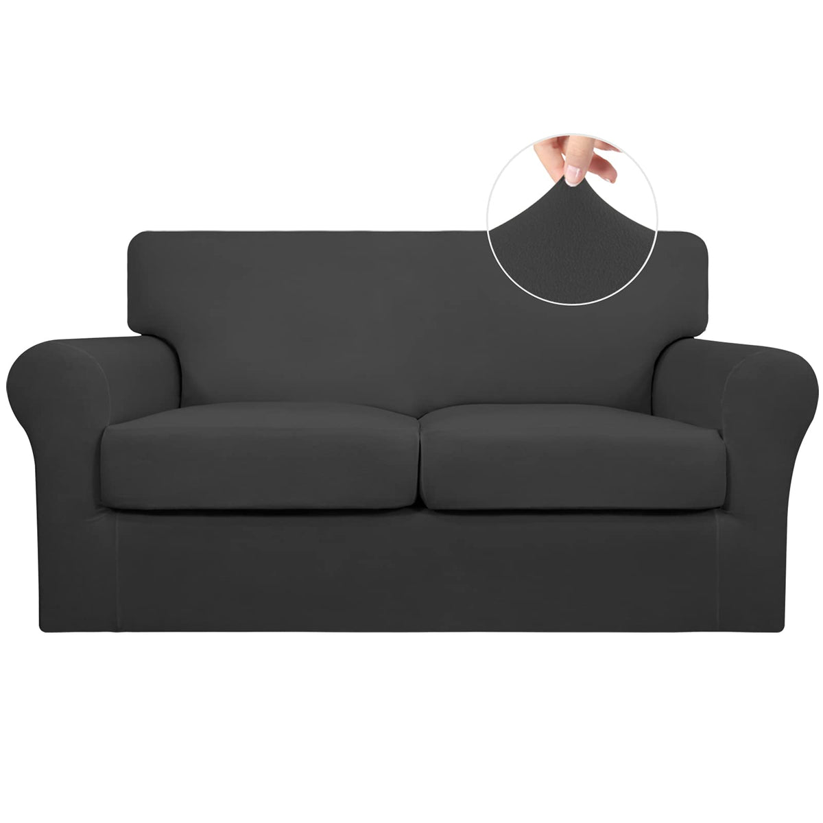 Easy-Going 4 Pieces Stretch Sofa Cover for 3 Cushion Couch Washable