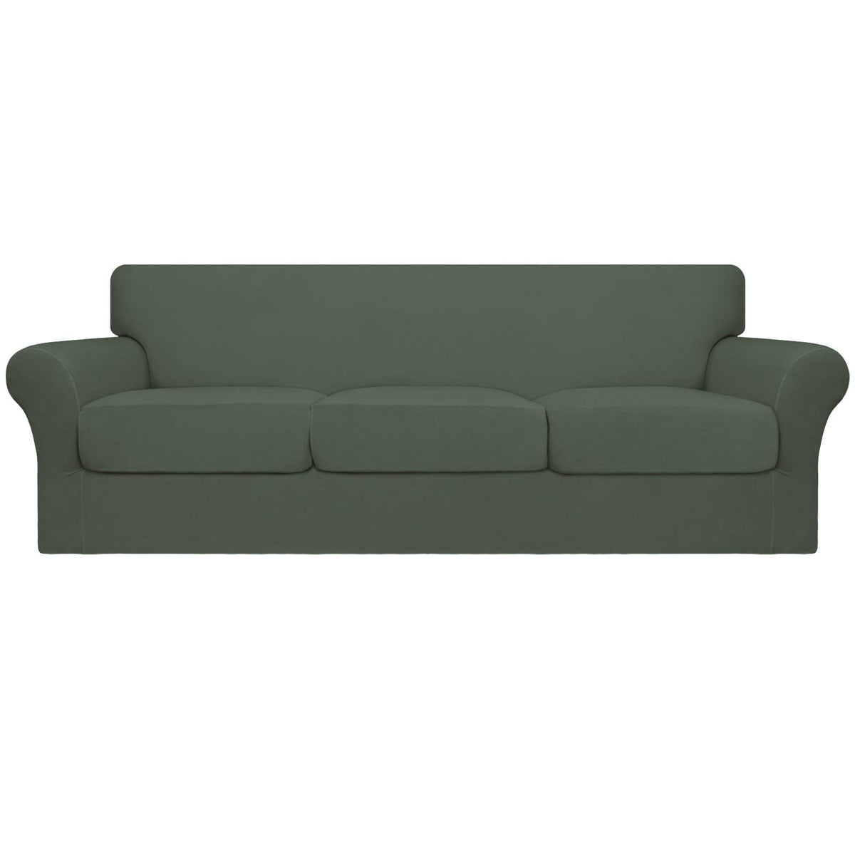 Easy-Going 4 Pieces Stretch Sofa Cover for 3 Cushion Couch Washable
