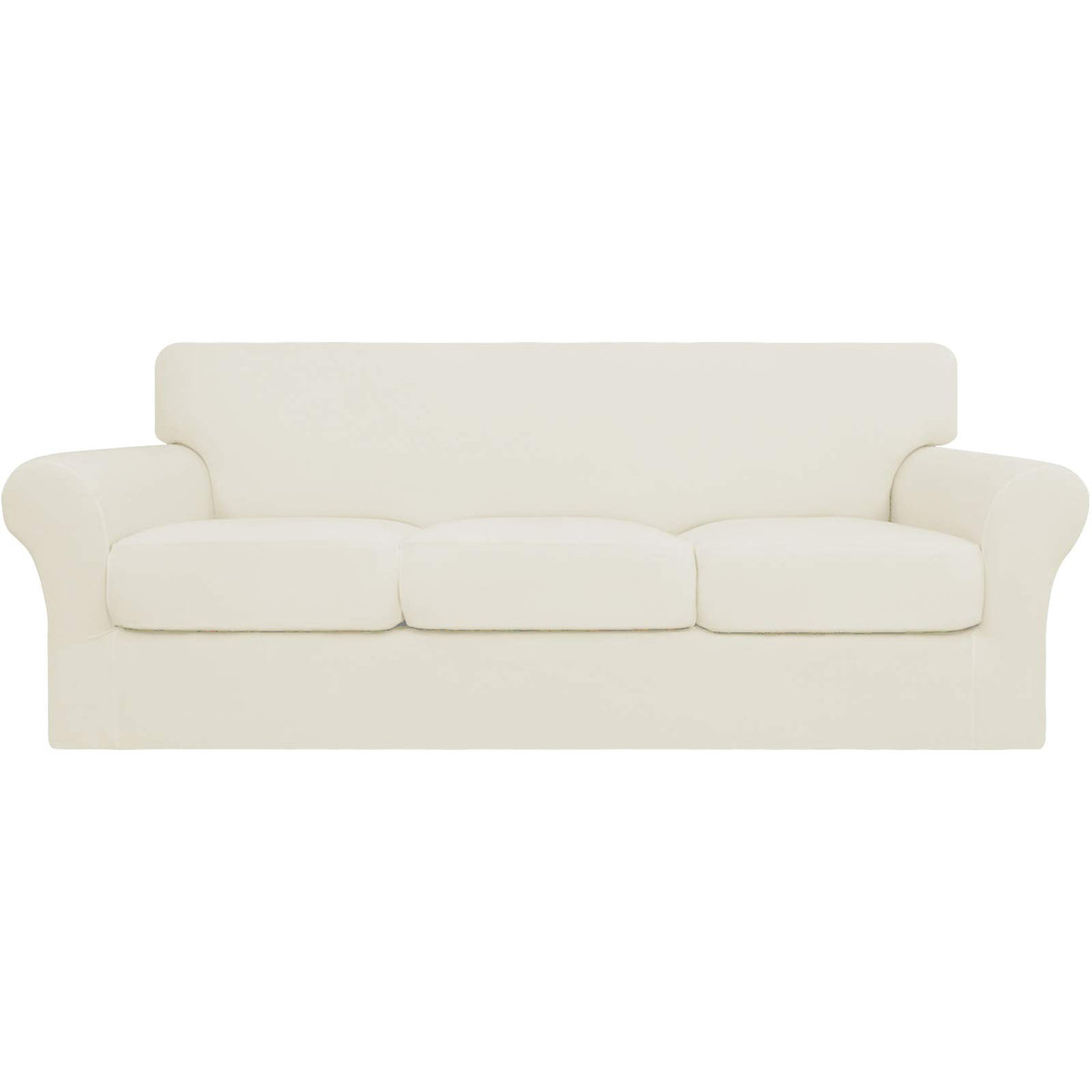 Easy-Going 4 Pieces Stretch Sofa Cover for 3 Cushion Couch Washable