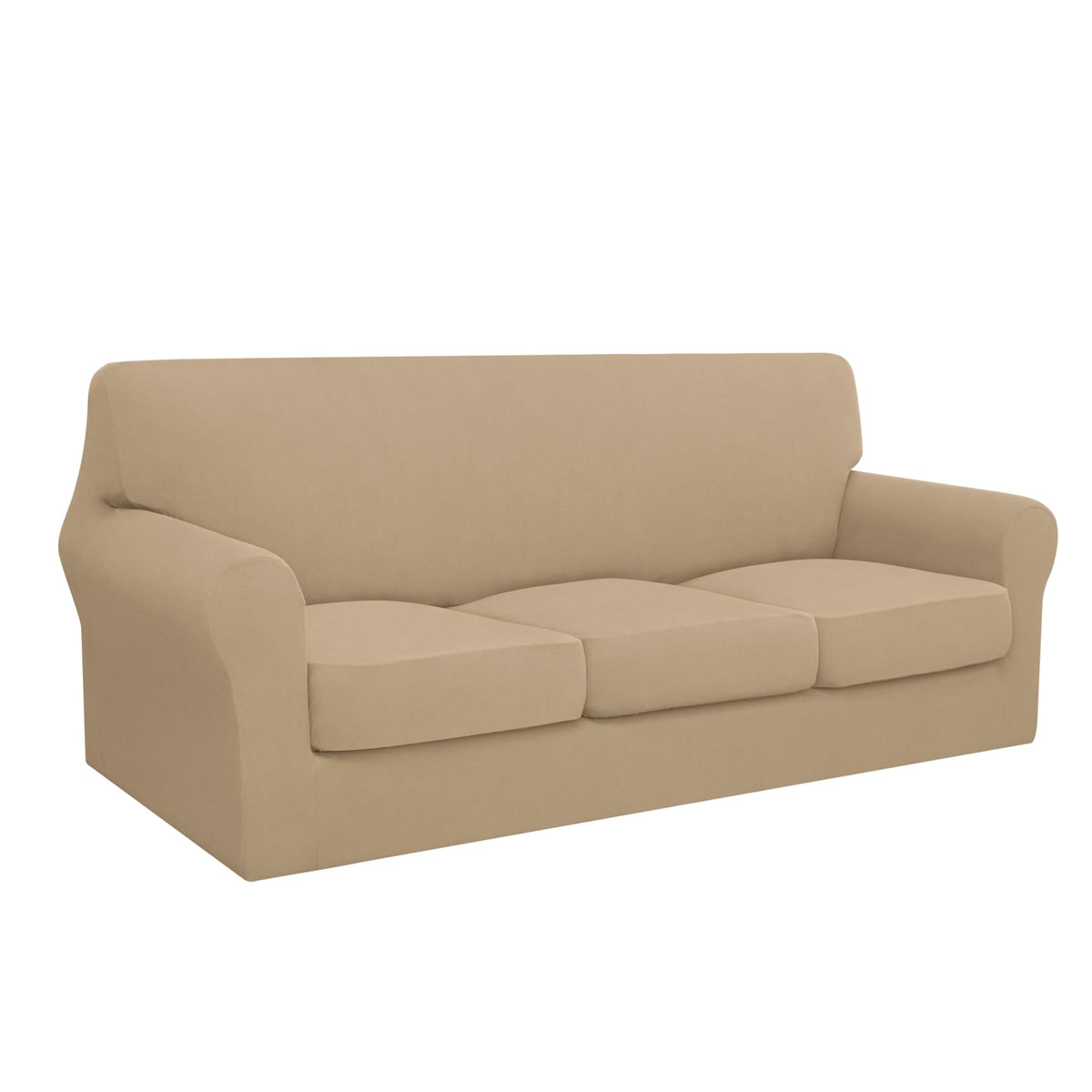 Easy-Going 4 Pieces Stretch Sofa Cover for 3 Cushion Couch Washable