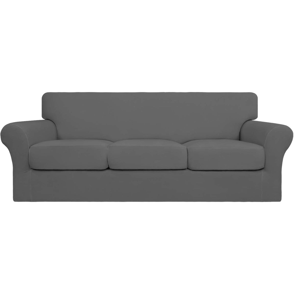 Easy-Going 4 Pieces Stretch Sofa Cover for 3 Cushion Couch Washable