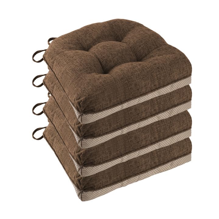 Chair Cushions for Dining Chairs Set of 4, 18"x18"x3", Coffee
