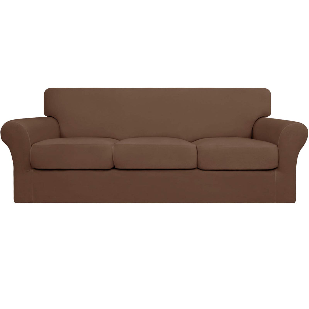 Easy-Going 4 Pieces Stretch Sofa Cover for 3 Cushion Couch Washable