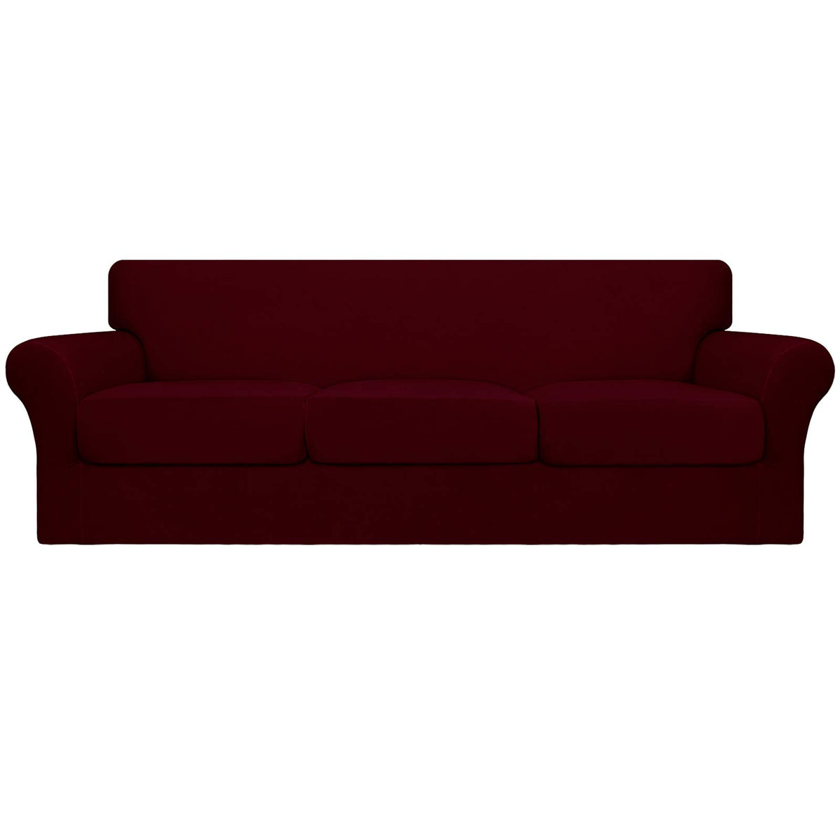 Easy-Going 4 Pieces Stretch Sofa Cover for 3 Cushion Couch Washable