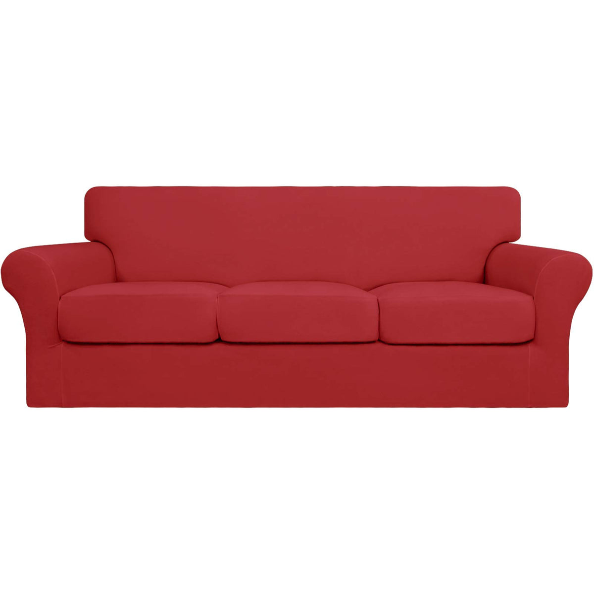Easy-Going 4 Pieces Stretch Sofa Cover for 3 Cushion Couch Washable