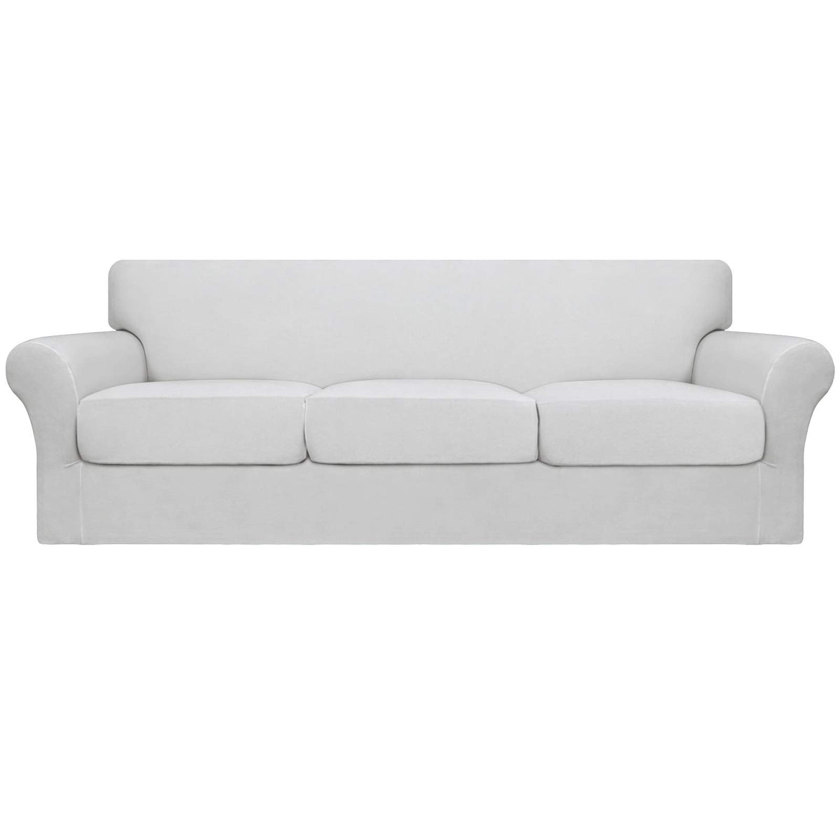 Easy-Going 4 Pieces Stretch Sofa Cover for 3 Cushion Couch Washable