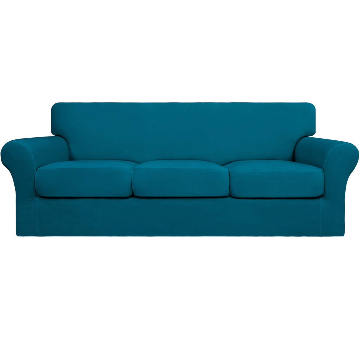Easy-Going 4 Pieces Stretch Sofa Cover for 3 Cushion Couch Washable