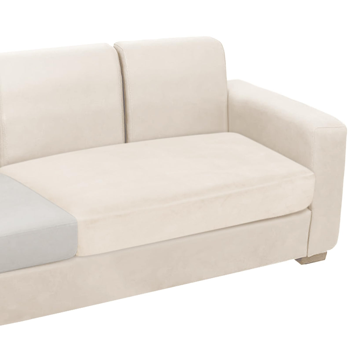 NAISI Sectional Couch Cover 4 Pieces Velvet Separate Couch Cushion Covers L Shape Soft Stretch Sofa Slipcovers with 2pcs Pillowcases for Left/Right Chaise Sectional Couch(3 Seater+1 Chaise,Dark Grey)