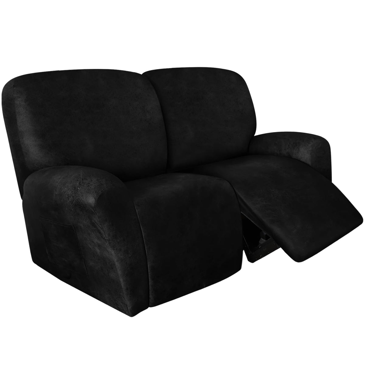 ANARACHON Leather Look Recliner Couch Cover 8-Piece Recliner Sofa Slipcovers 3 Seater for Reclining Couches Furniture Protector Spandex Fabric Washable (Recliner Sofa, Brown)