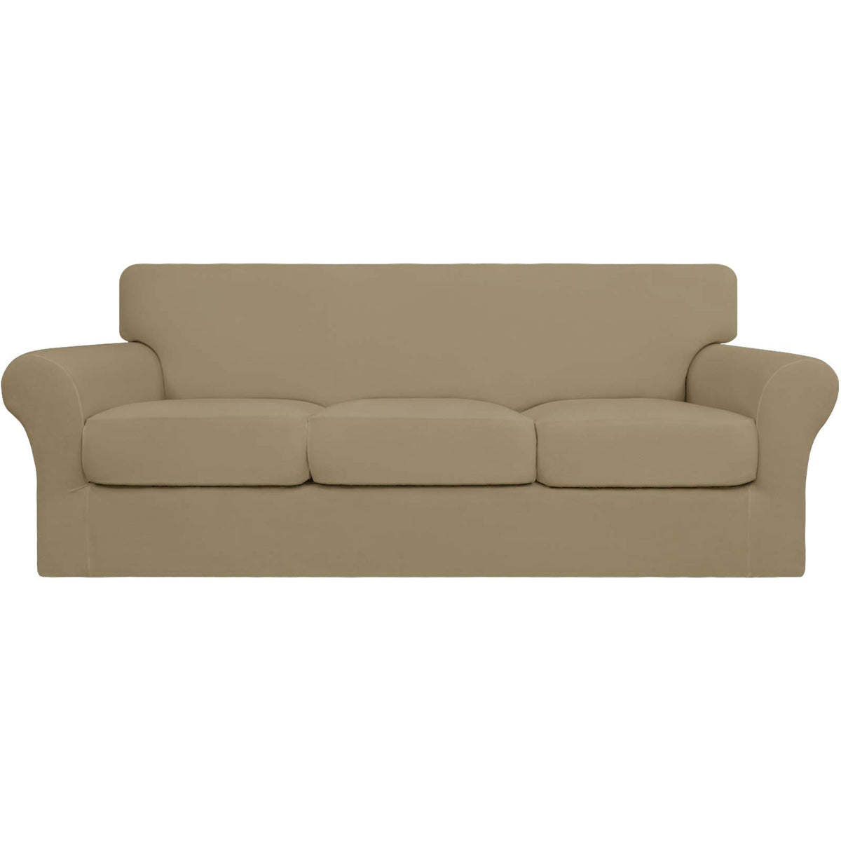 Easy-Going 4 Pieces Stretch Sofa Cover for 3 Cushion Couch Washable