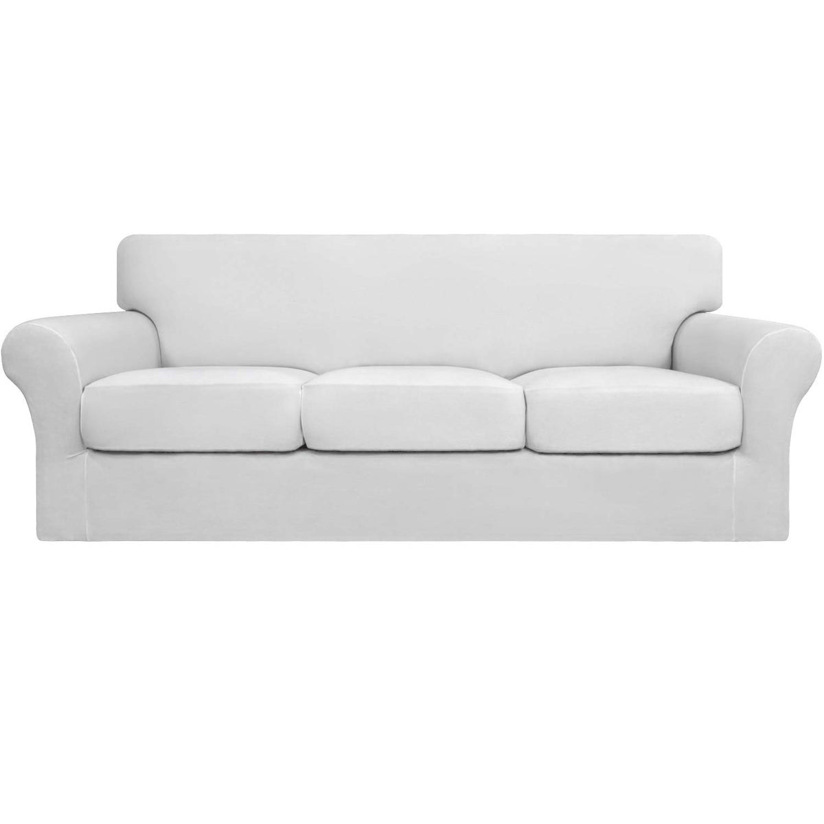 Easy-Going 4 Pieces Stretch Sofa Cover for 3 Cushion Couch Washable
