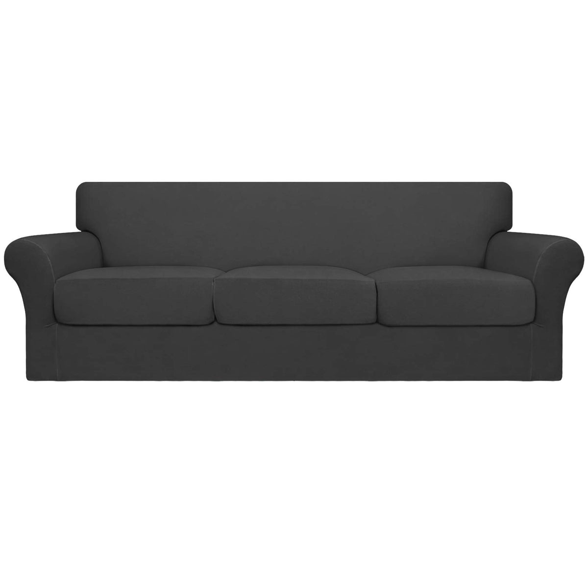 Easy-Going 4 Pieces Stretch Sofa Cover for 3 Cushion Couch Washable