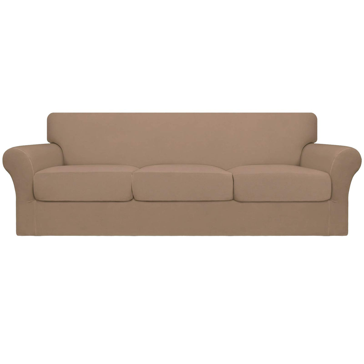 Easy-Going 4 Pieces Stretch Sofa Cover for 3 Cushion Couch Washable