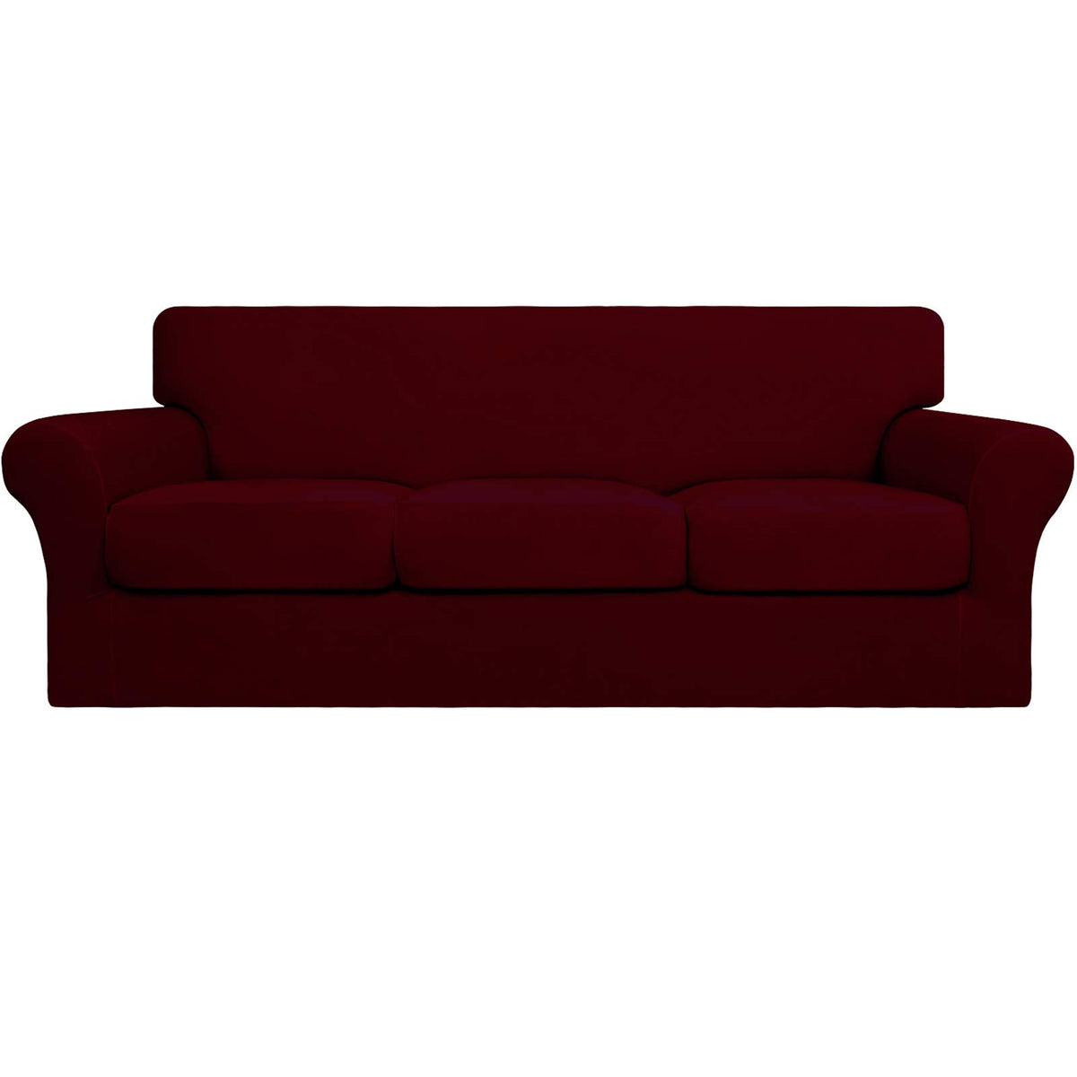 Easy-Going 4 Pieces Stretch Sofa Cover for 3 Cushion Couch Washable