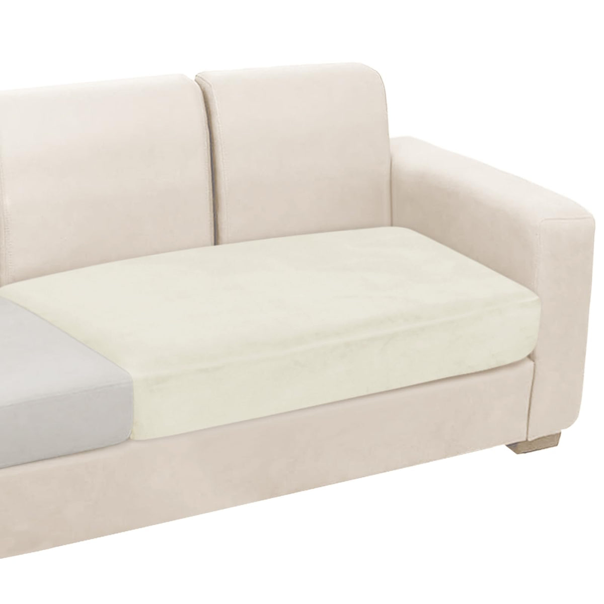 NAISI Sectional Couch Cover 4 Pieces Velvet Separate Couch Cushion Covers L Shape Soft Stretch Sofa Slipcovers with 2pcs Pillowcases for Left/Right Chaise Sectional Couch(3 Seater+1 Chaise,Dark Grey)