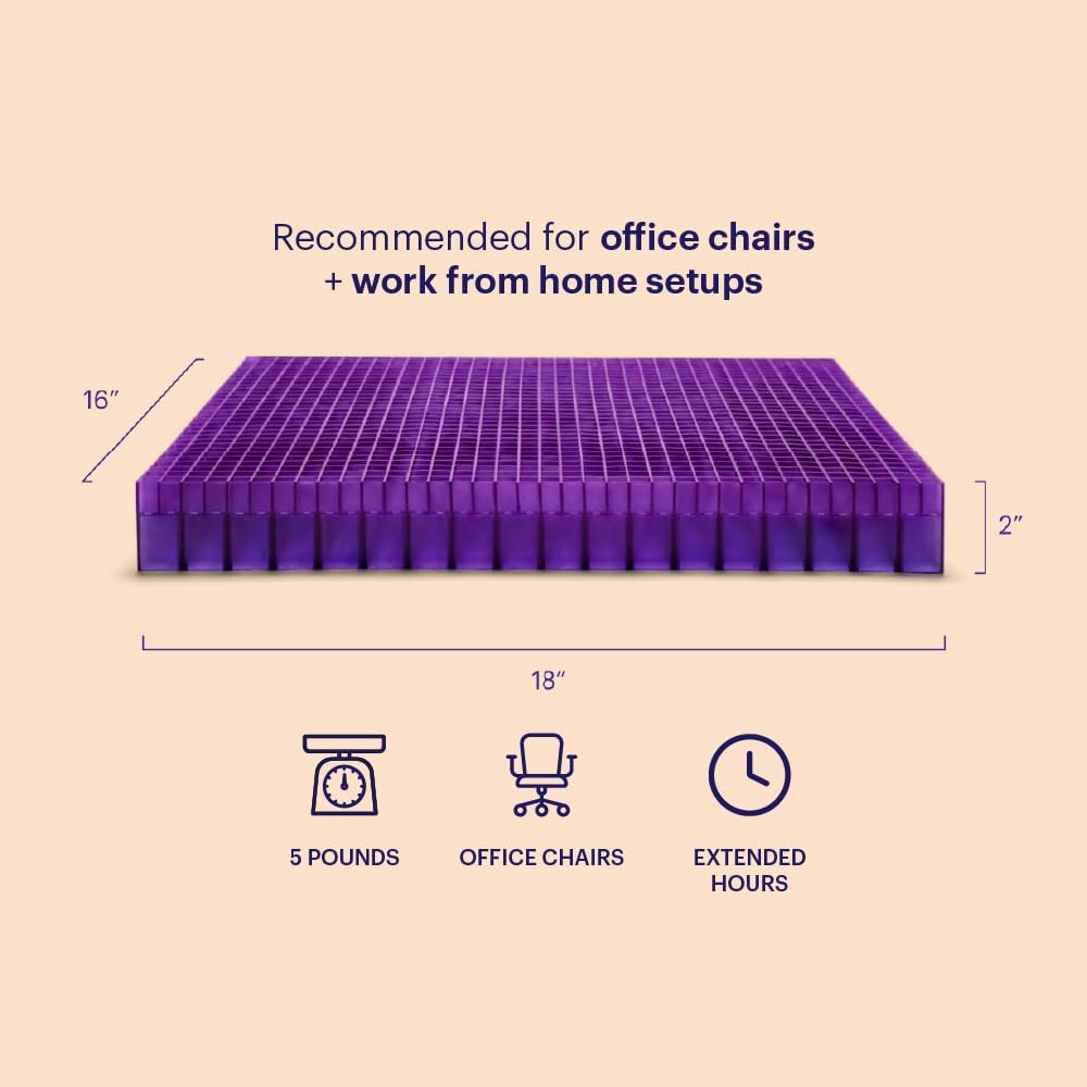Purple Double Seat Cushion, Two-Sided Soft and Firm 2 Inch Gel Seat Cushion
