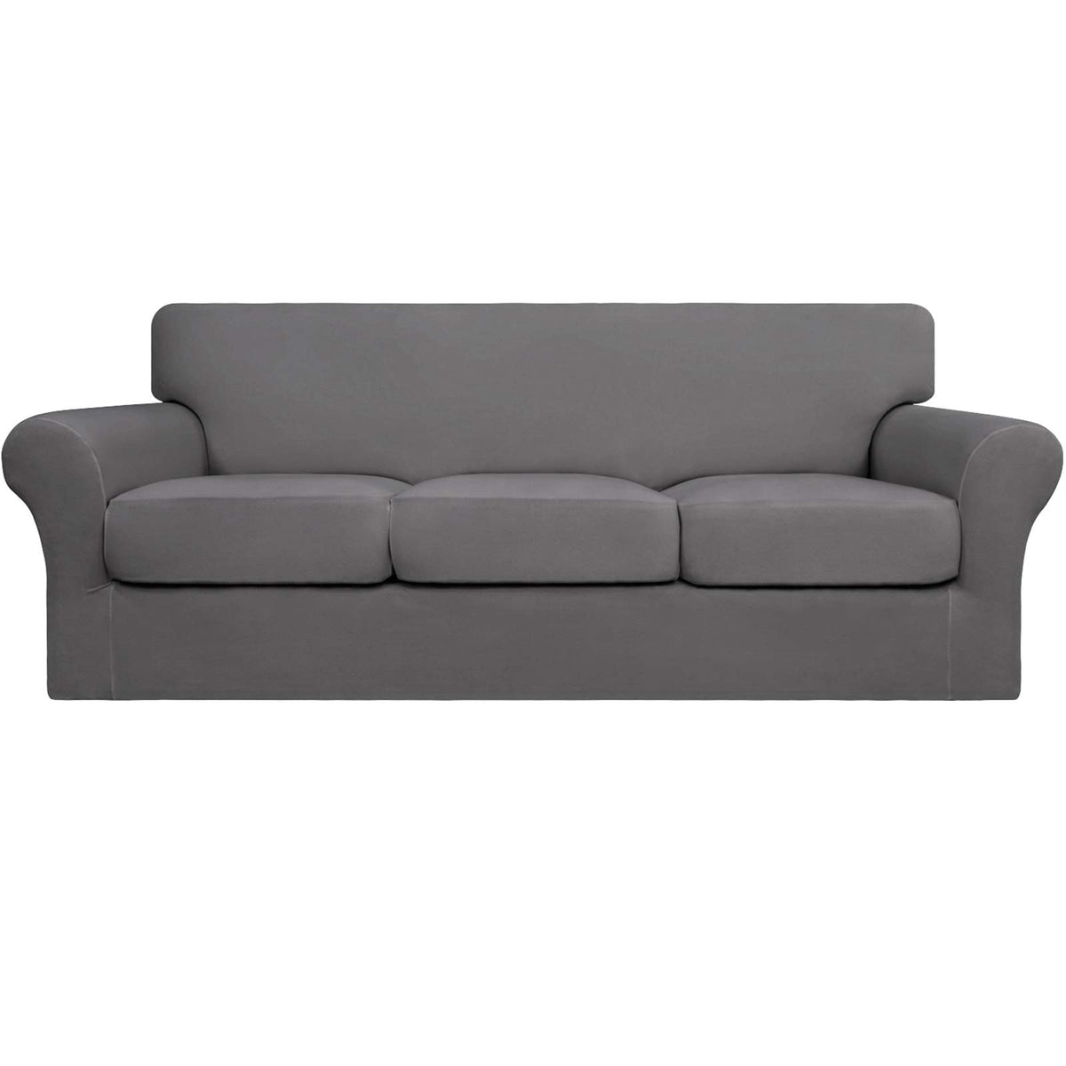 Easy-Going 4 Pieces Stretch Sofa Cover for 3 Cushion Couch Washable