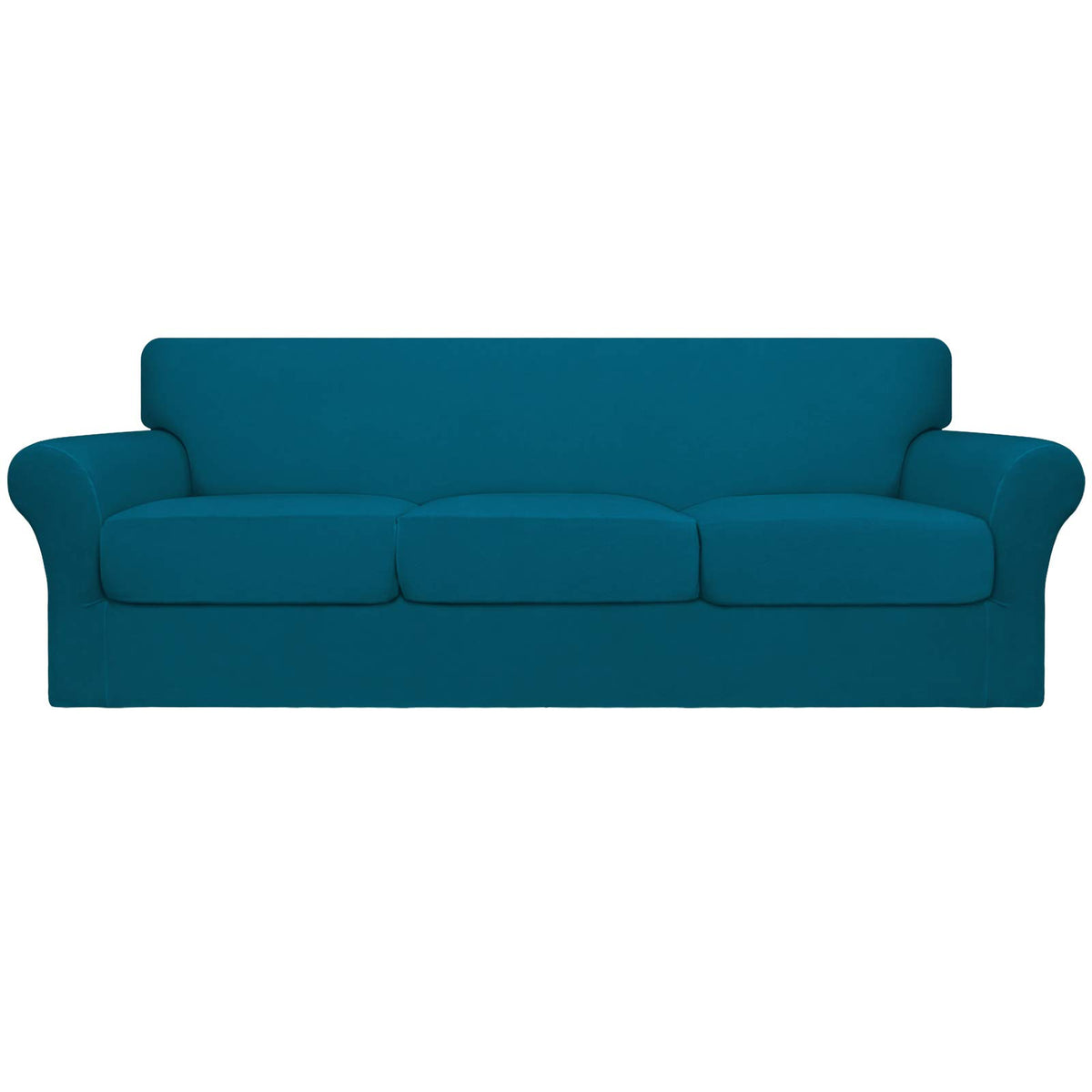 Easy-Going 4 Pieces Stretch Sofa Cover for 3 Cushion Couch Washable