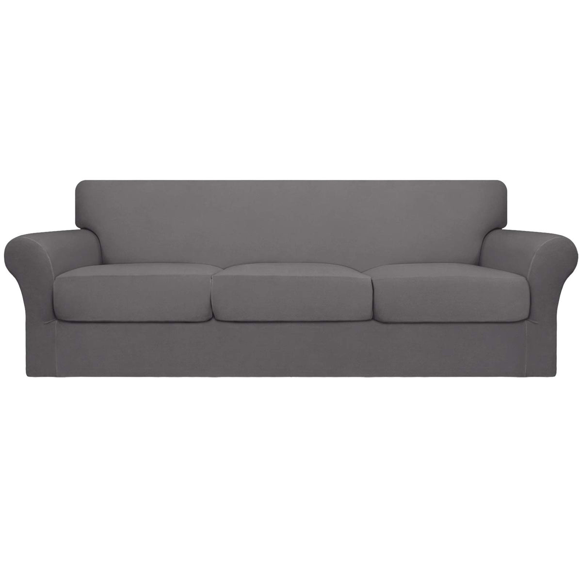 Easy-Going 4 Pieces Stretch Sofa Cover for 3 Cushion Couch Washable